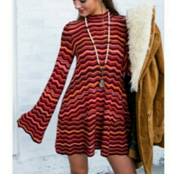 Free People Dresses & Skirts - NWT Free People Zig Zag Knit Dress Size S